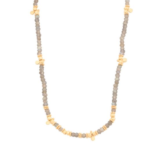 SHAANTI JEWELS multi Made In India 18kt Gold Plated Labradorite Necklace - Picture 1 of 2